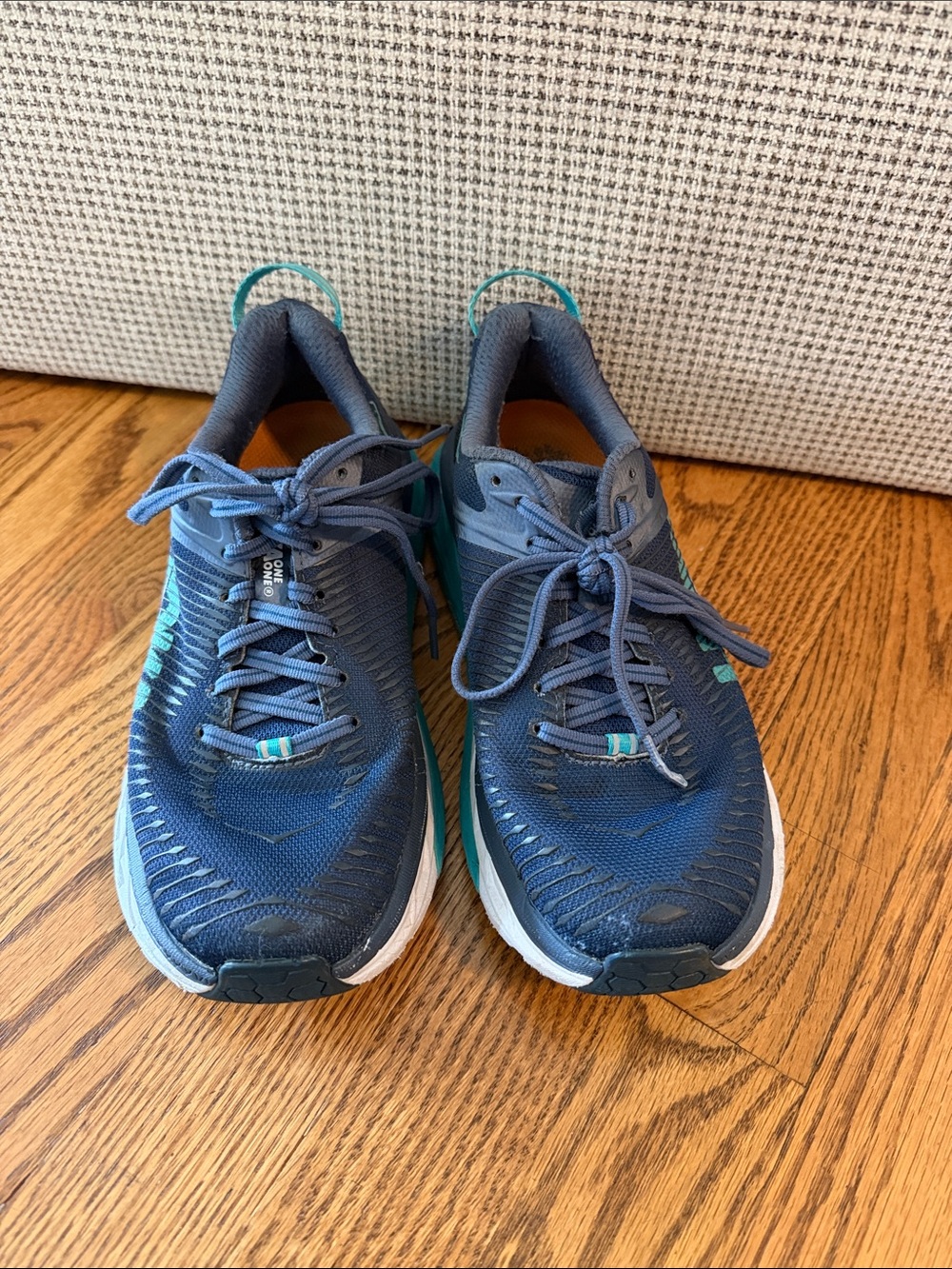 Hoka Navy and Teal Women's Running Sneakers - Picture 2 of 7